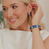 Country Club Chic Hoop Earrings in Navy Image - 1