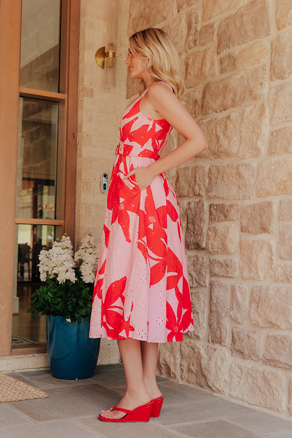 Casa Flora Eyelet Midi Dress Image - 3
