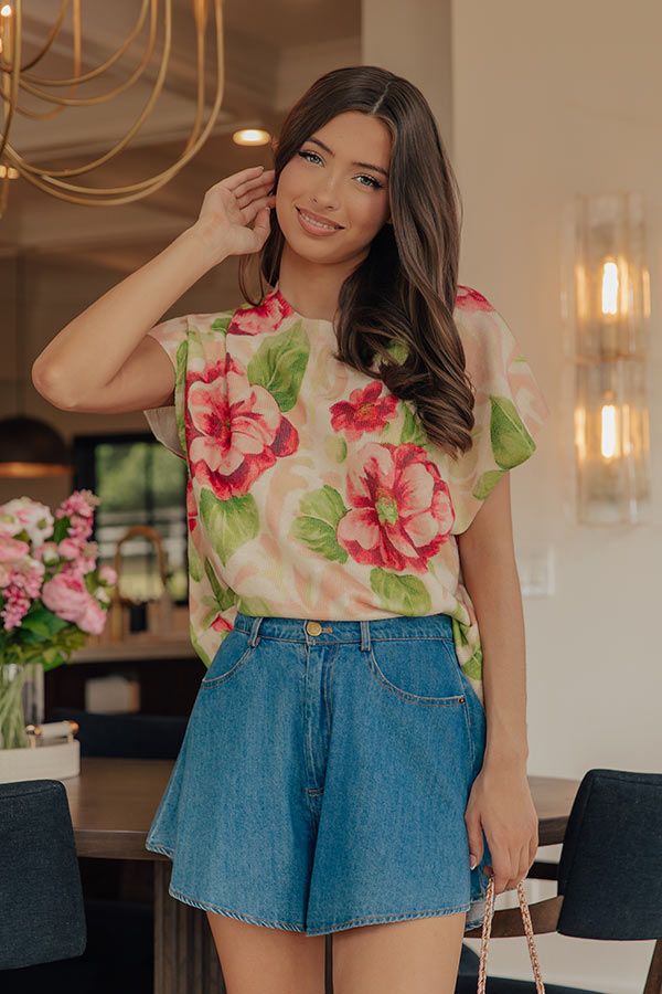 Floral Reverie Knit Sweater Top Image - 2
