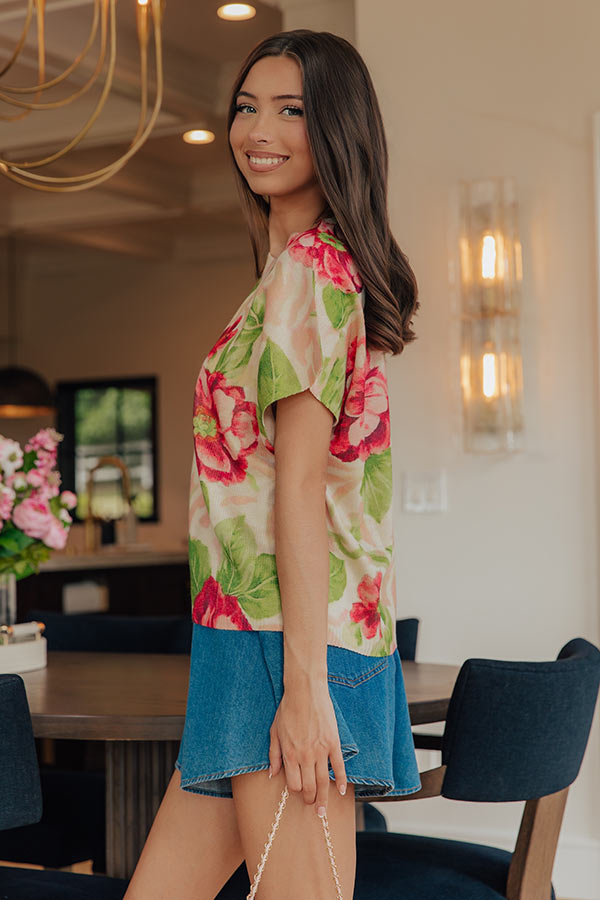 Floral Reverie Knit Sweater Top Image - 5