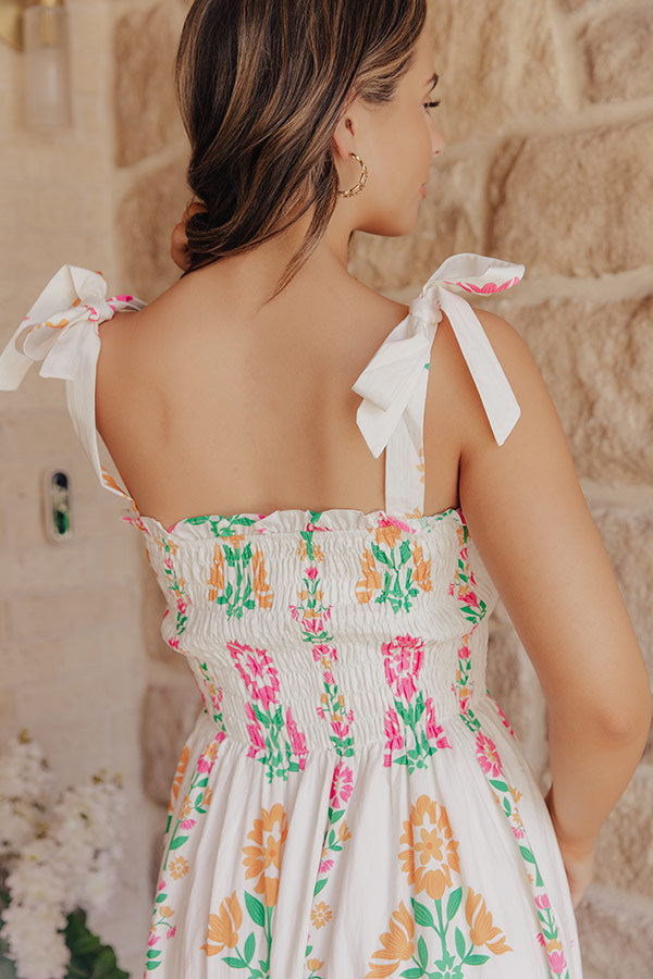 Cozumel Cutie Floral Smocked Midi Dress Image - 3