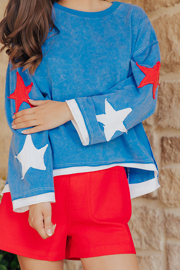 Stars And Smiles Vintage Wash Patchwork Top Image - 5