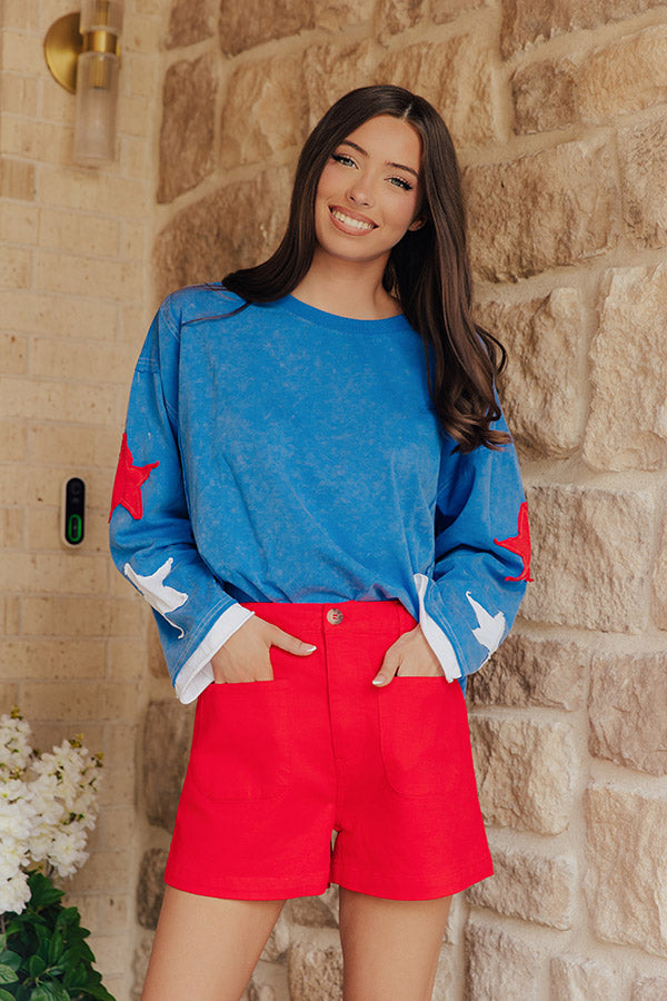 Stars And Smiles Vintage Wash Patchwork Top Image - 4