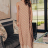 Uptown Ease Polka Dot Midi Dress in Mocha Image - 1