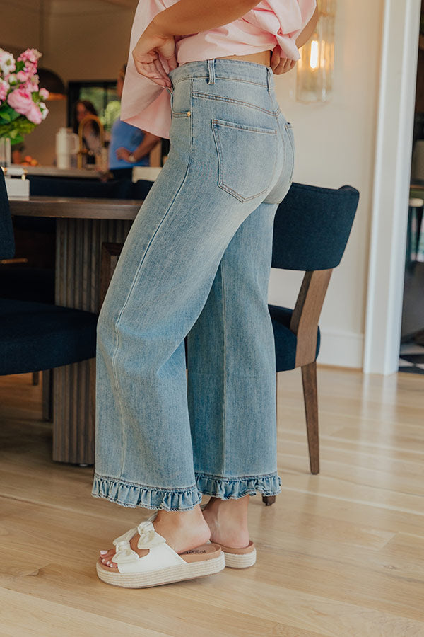 The Cornelia Midrise Ruffle Straight Leg Jean Image - 4