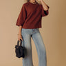 The Cornelia Midrise Ruffle Straight Leg Jean Image - 1