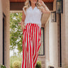 Pier My Way High Waist Stripe Wide Leg Pants in Red Image - 1