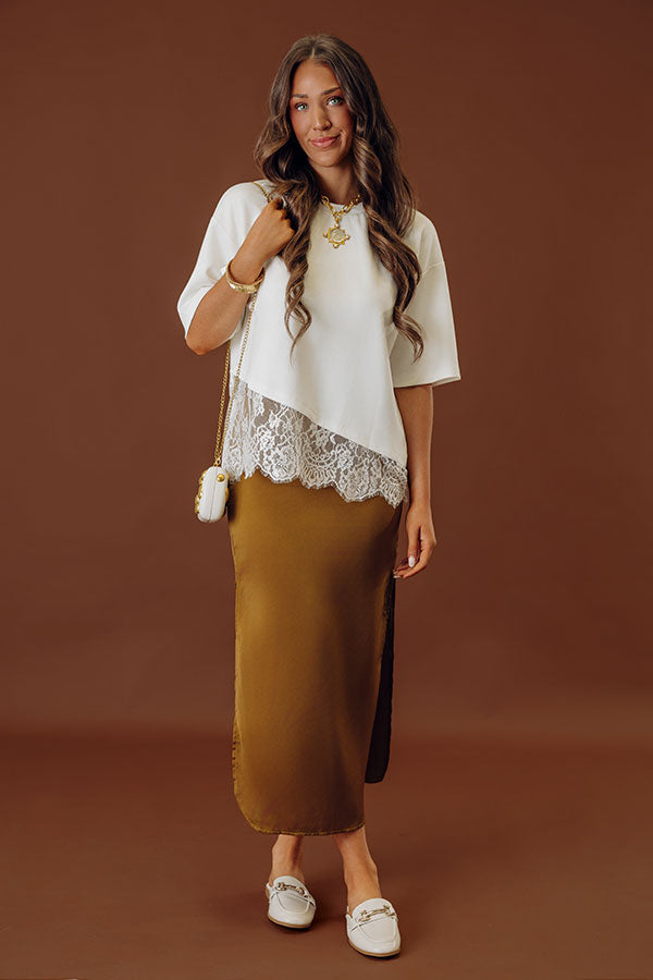 Casual Party Asymmetrical Lace Trim Top Image - 2