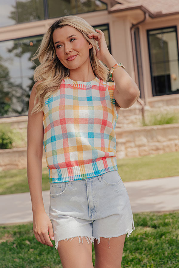 The Gracie Knit Gingham Top