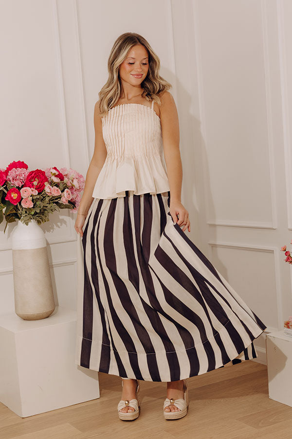 Boathouse Classic High Waist Stripe Maxi Skirt Image - 1