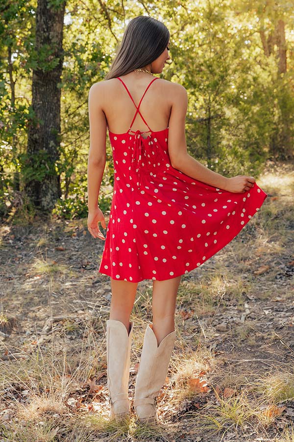 Poised and Pretty Polka Dot Mini Dress L / red