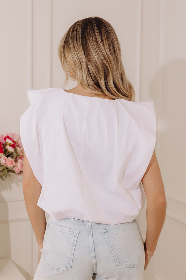 Brunch Date Chic Bubble Hem Top in White Image - 4