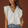 Brunch Date Chic Bubble Hem Top in White Image - 1