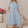 Pier Side Chic Stripe Midi Dress in Sky Blue Image - 1