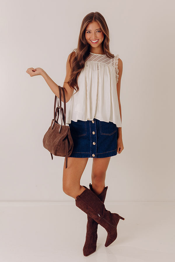 Chantilly Charm Satin Top