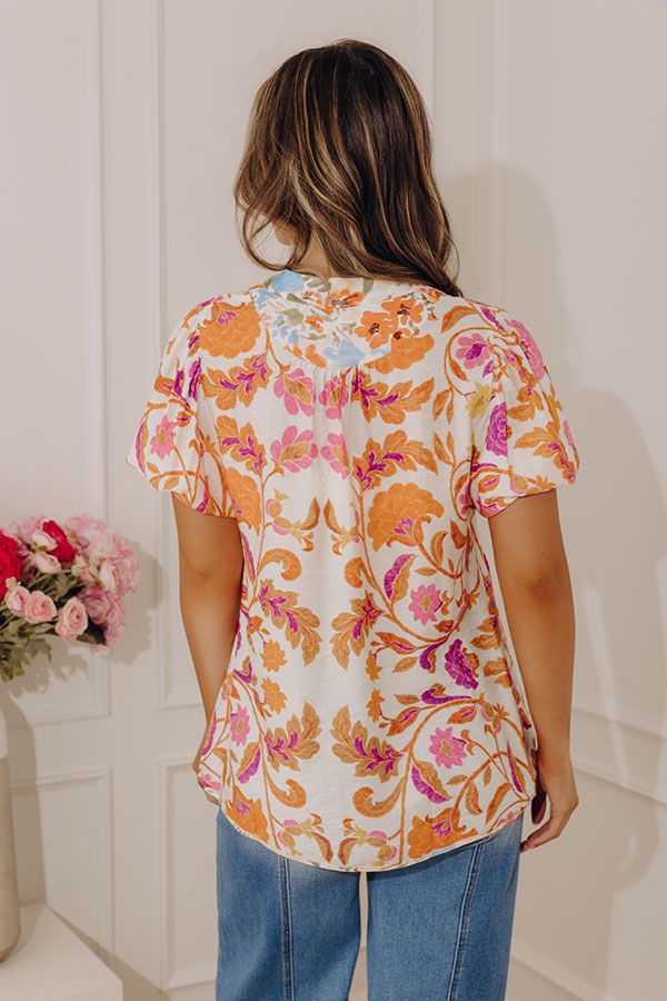 Fresh Market Floral Shift Top Image - 3