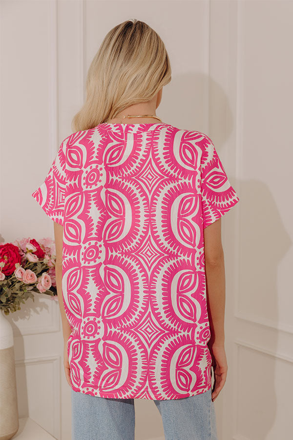 Bungalow Bliss Oversized Top in Pink Image - 4