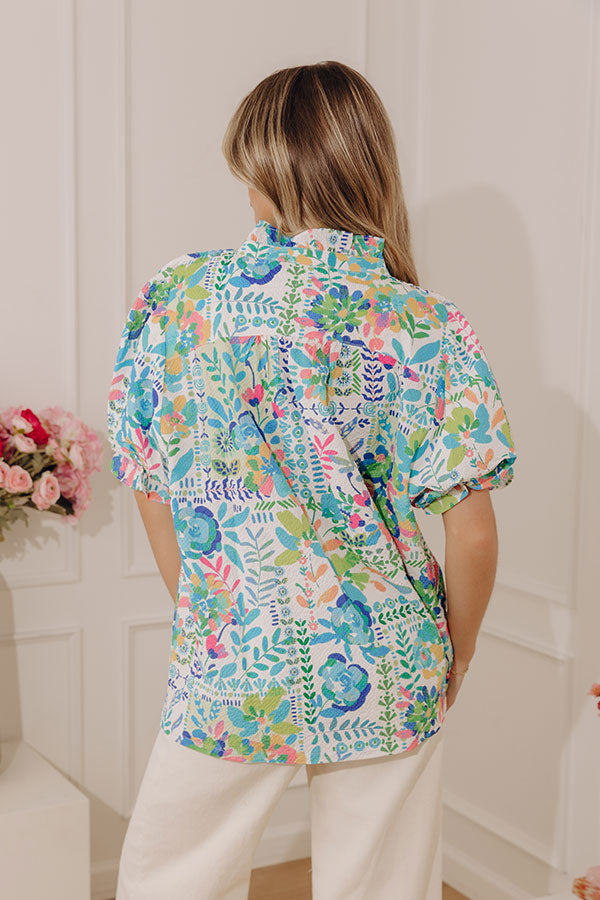 Capri Garden Floral Top Image - 4