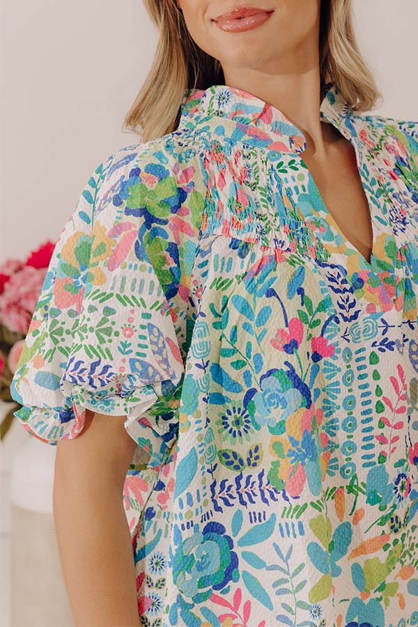 Capri Garden Floral Top Image - 2