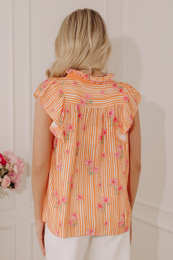 Sunshine and Smiles Floral Stripe Top Image - 4