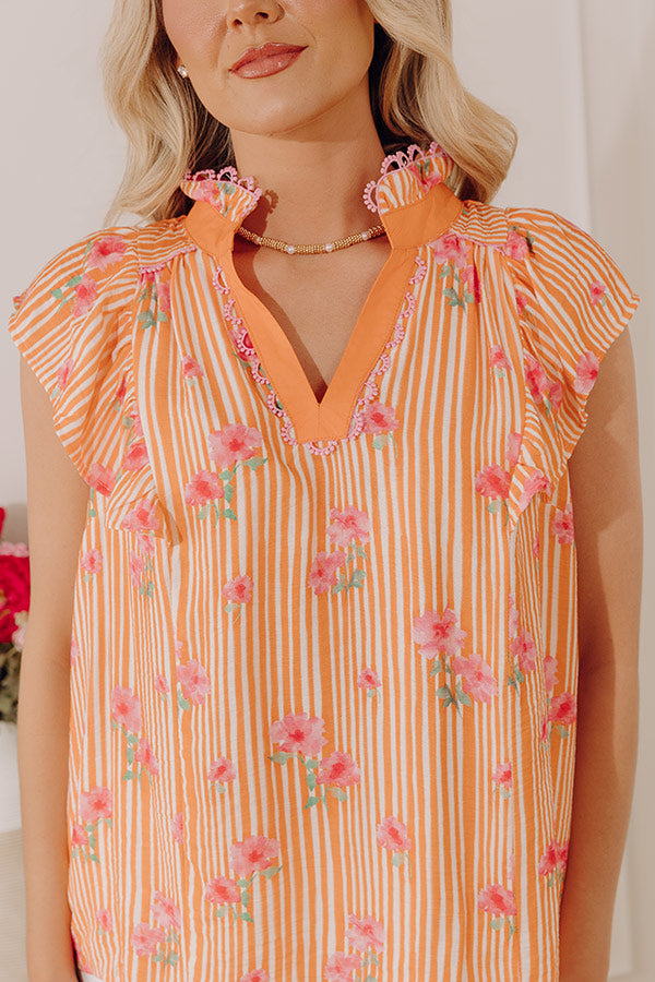 Sunshine and Smiles Floral Stripe Top Image - 2