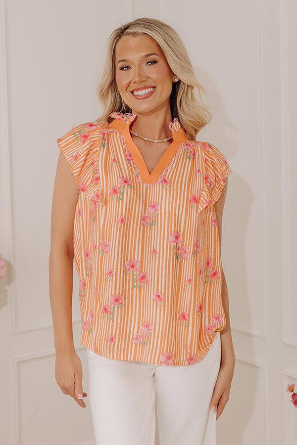 Sunshine and Smiles Floral Stripe Top Image - 3