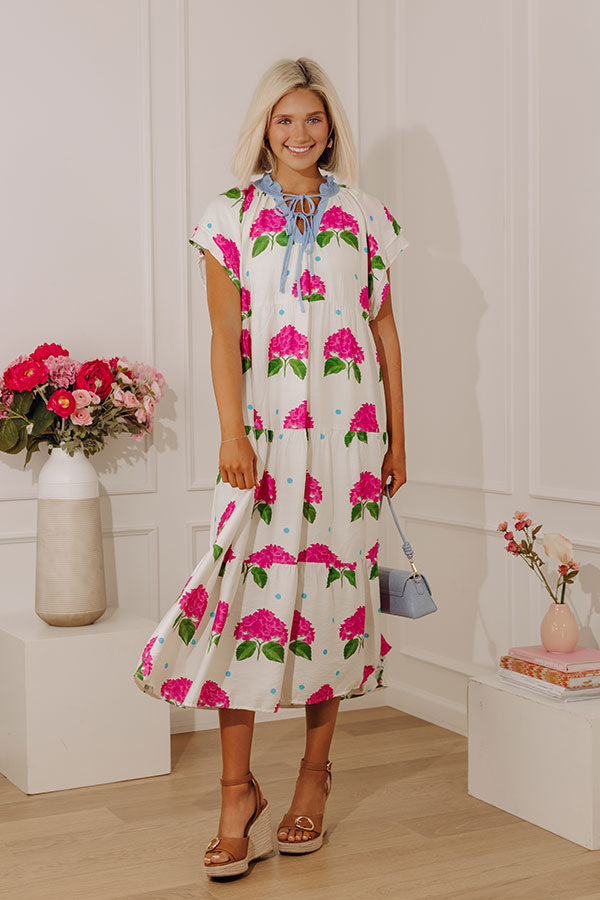 Hydrangea Season Midi Dress Image - 2