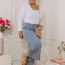 The Clementine Midrise Wide Leg Stripe Jeans Curves Image - 1