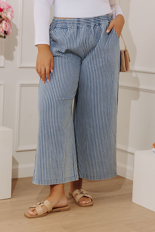 The Clementine Midrise Wide Leg Stripe Jeans Curves Image - 5