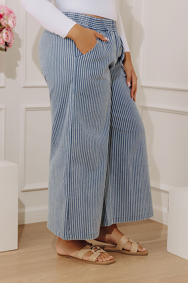 The Clementine Midrise Wide Leg Stripe Jeans Curves Image - 3