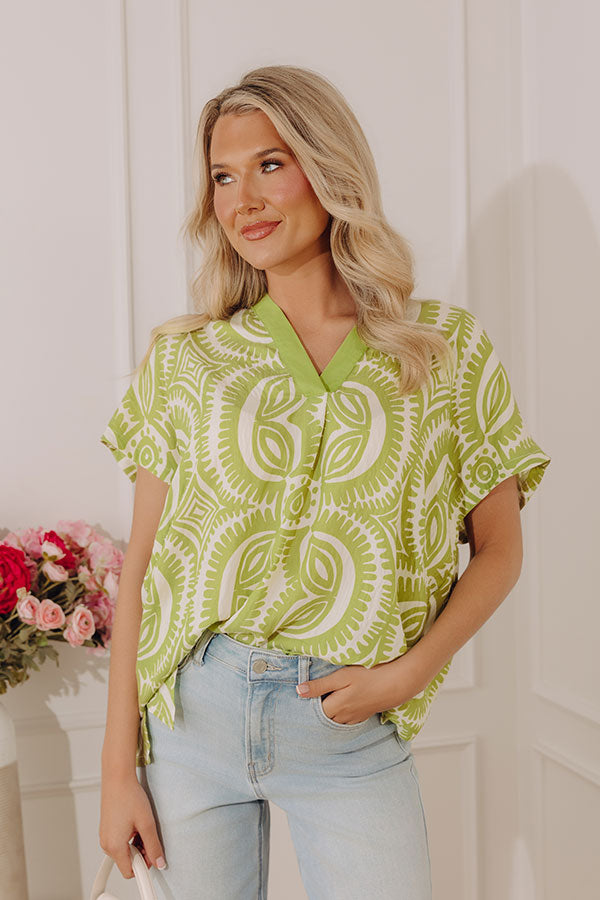Bungalow Bliss Oversized Top in Lime Punch Image - 5