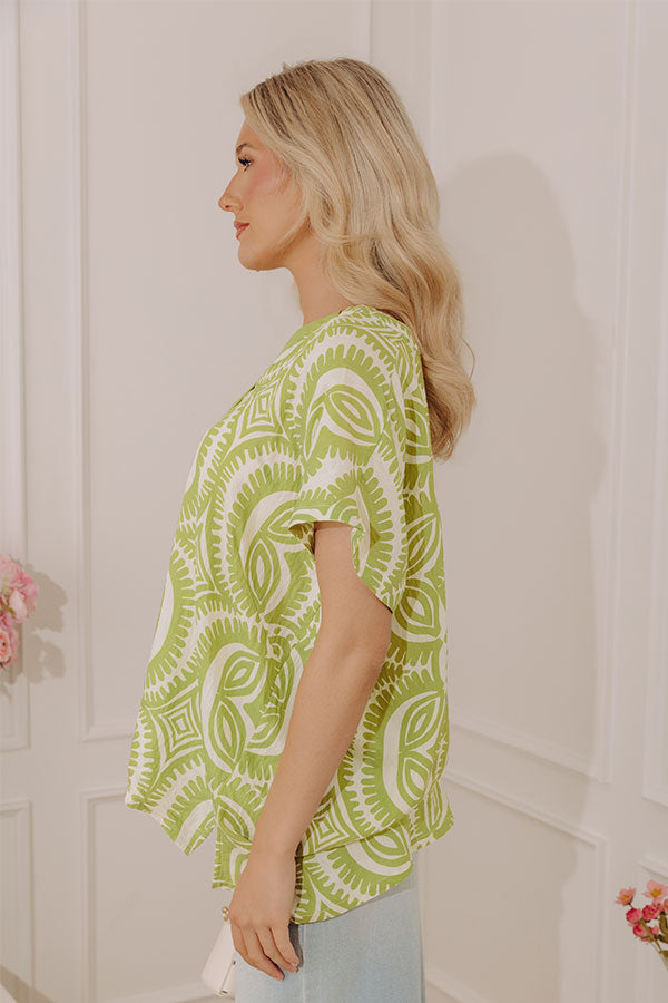 Bungalow Bliss Oversized Top in Lime Punch Image - 2