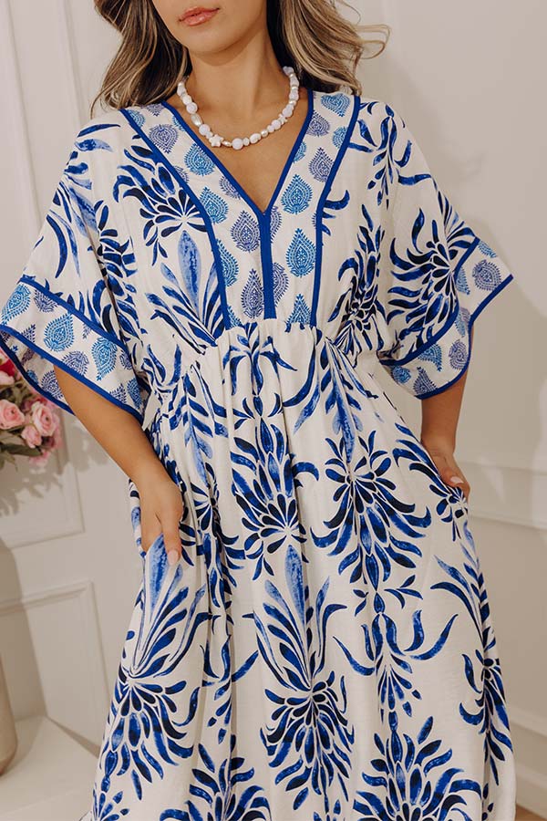 Mediterranean Bloom Midi Dress Image - 5