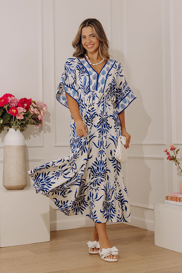 Mediterranean Bloom Midi Dress Image - 1