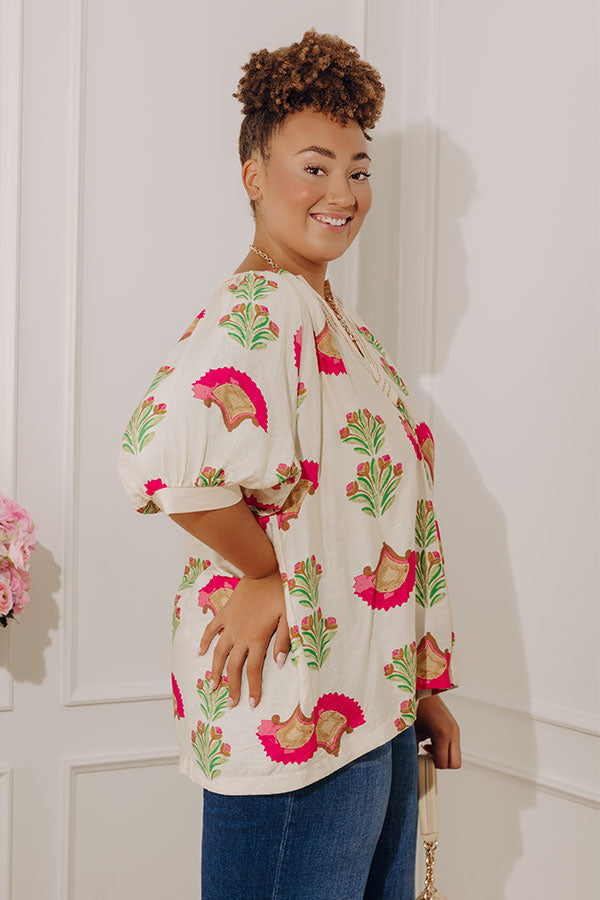 Playful Petals Floral Top Curves Image - 3