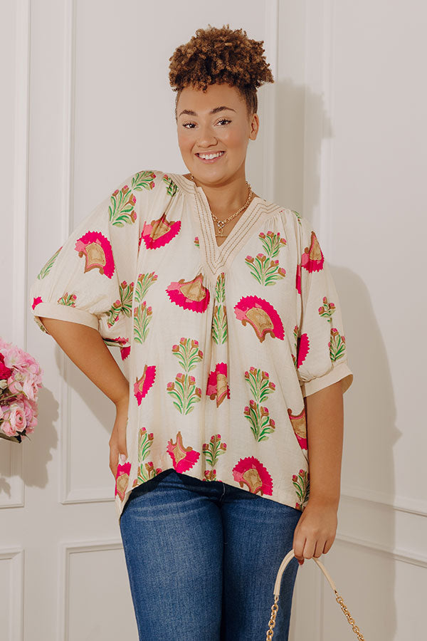 Playful Petals Floral Top Curves