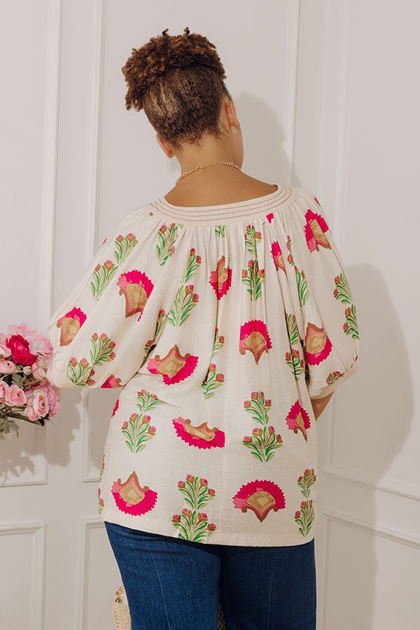 Playful Petals Floral Top Curves Image - 4