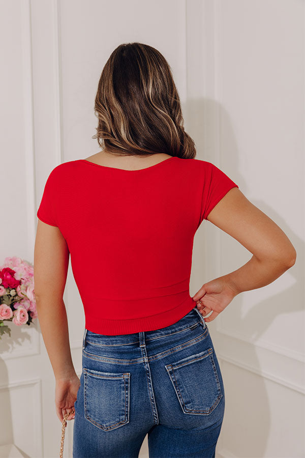 Bistro Brunch Knit Top in Red Image - 3