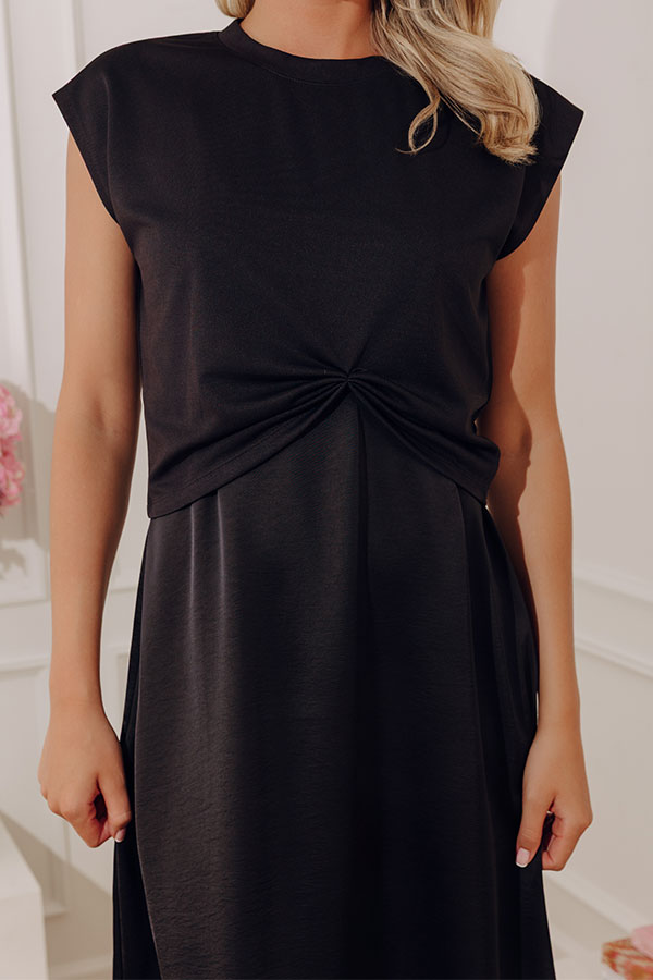 High Society Satin Two Piece Midi Dress Image - 3