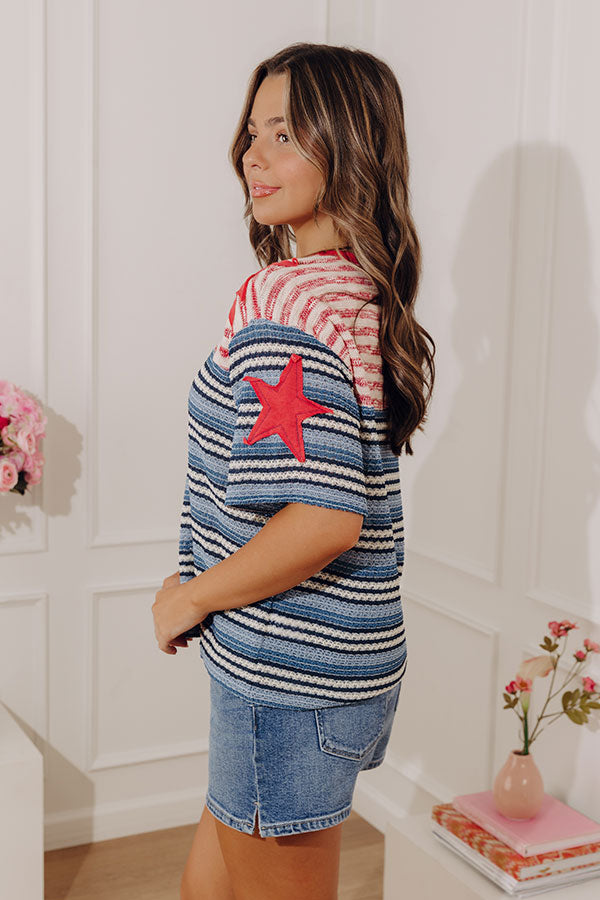 Stars And Spritzers Knit Stripe Top Image - 3