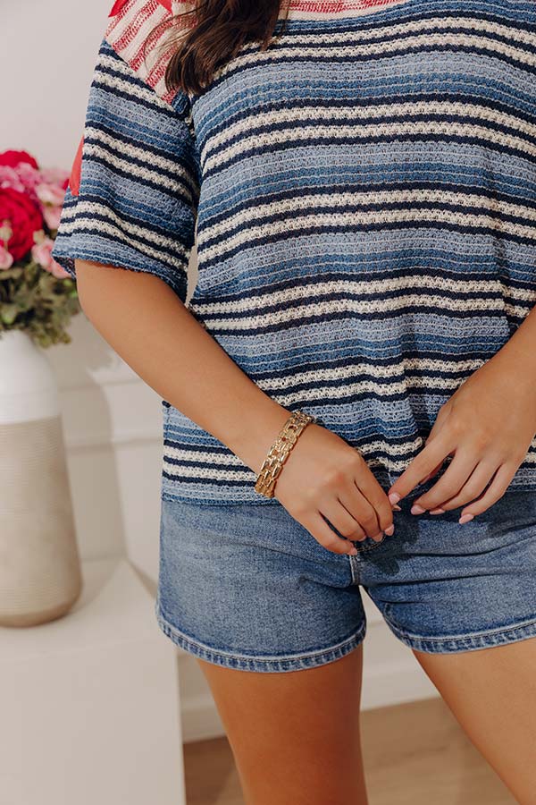 Stars And Spritzers Knit Stripe Top Image - 5