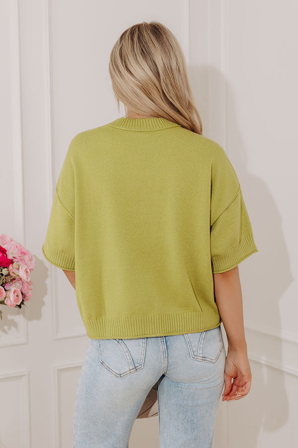 Soho Soft Knit Sweater Top in Lime Image - 3