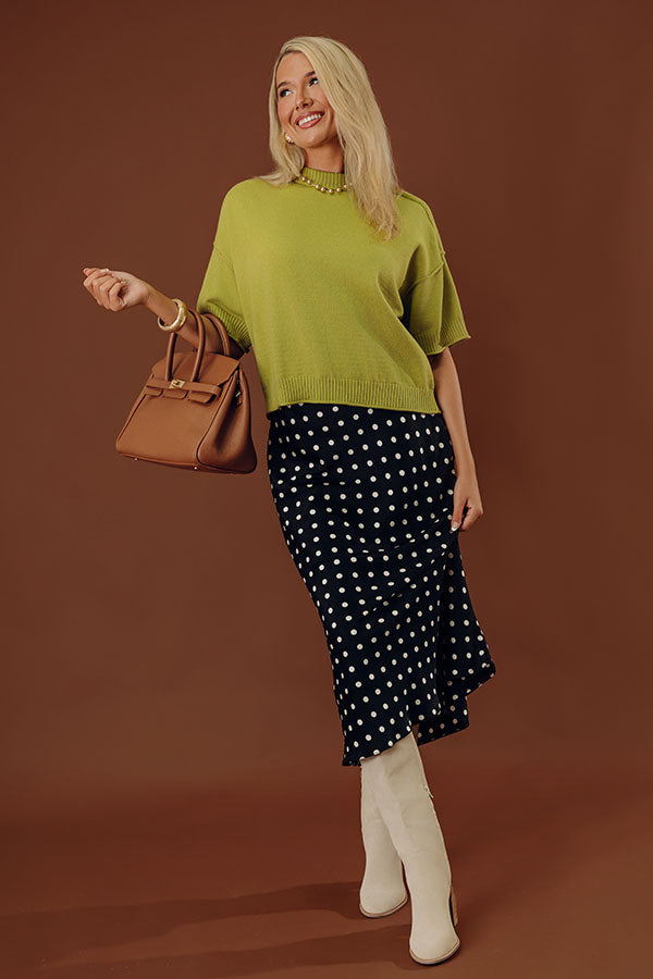 Soho Soft Knit Sweater Top in Lime
