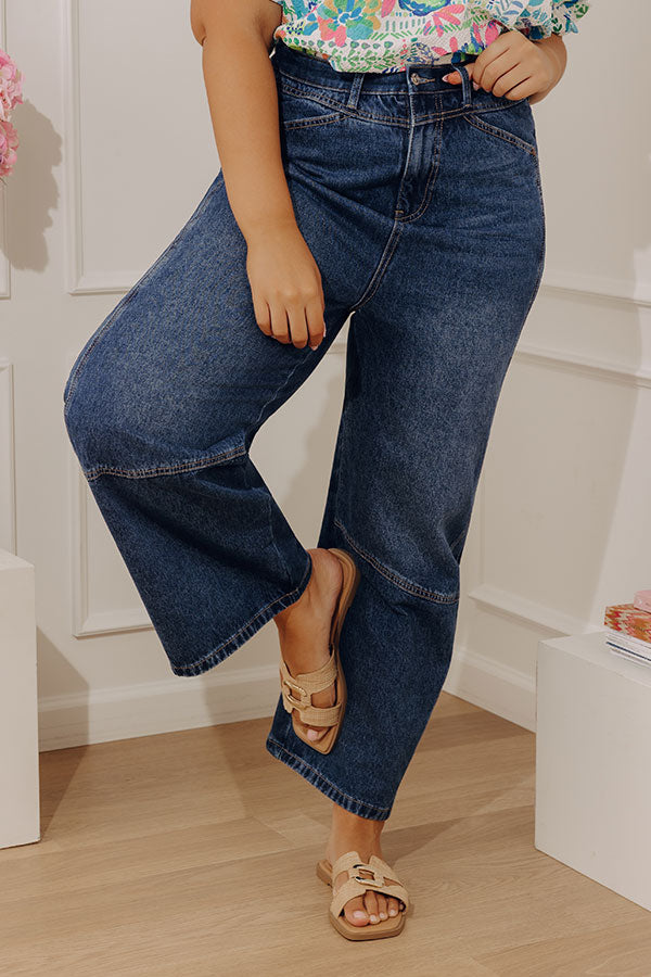 The Julia High Waist Tummy Control Crop Barrel Leg Jean Curves Image - 1