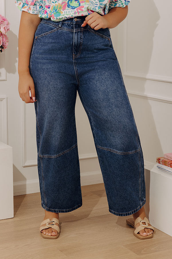 The Julia High Waist Tummy Control Crop Barrel Leg Jean Curves Image - 2