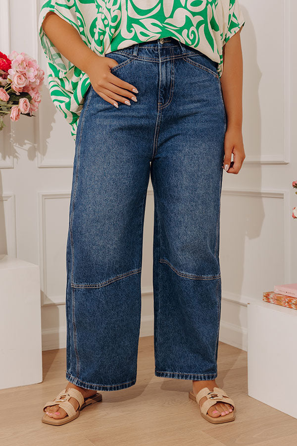 The Julia High Waist Tummy Control Crop Barrel Leg Jean Curves Image - 2