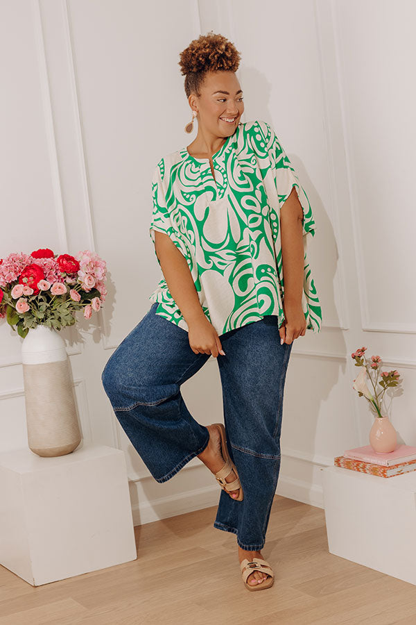 The Julia High Waist Tummy Control Crop Barrel Leg Jean Curves