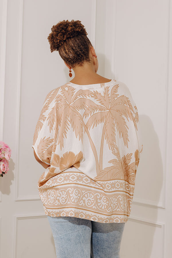 Oasis Escape Oversized Top in Iced Latte Curves Image - 4