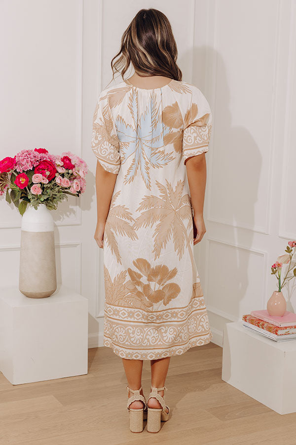 Oasis Escape Midi Dress in Iced Latte Image - 5