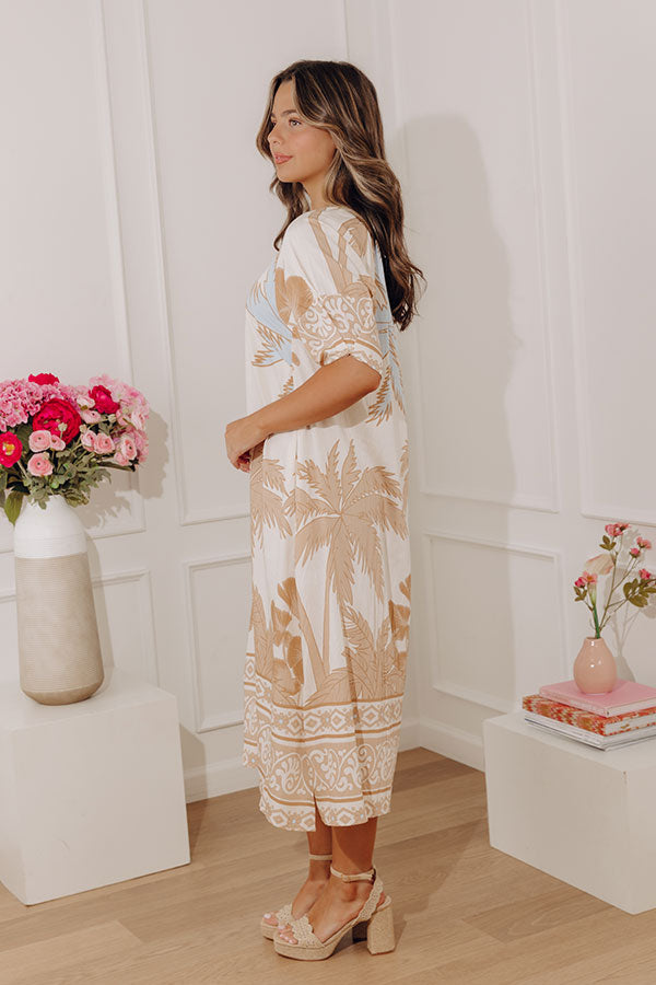 Oasis Escape Midi Dress in Iced Latte Image - 3
